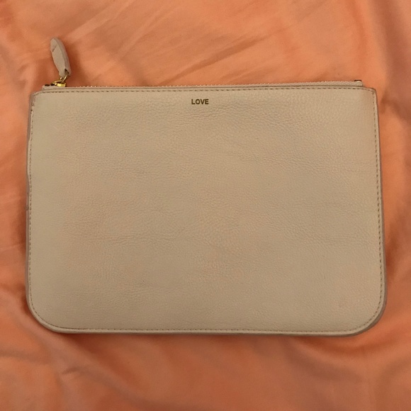 H&M Handbags - H&M Cream PU Leather Pouch